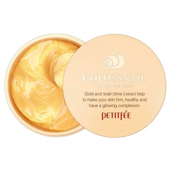 Антивозрастные гидрогелевые патчи для век с золотом и секретом улитки Petitfee Gold & Snail Eye Patch 60 шт