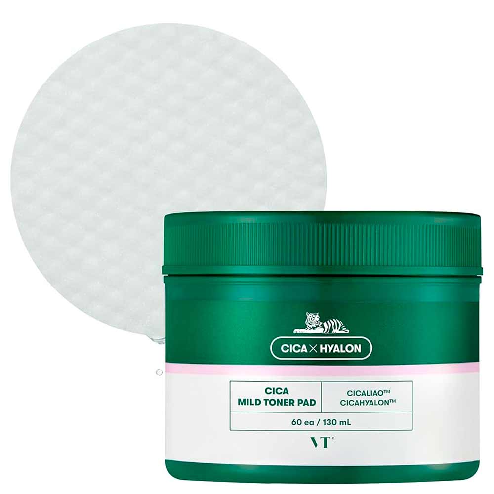 Успокаивающие пилинг диски для лица с центеллой VT Cosmetics Cica Mild Toner Pad 60 шт 130 мл