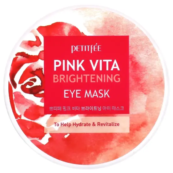 Осветляющие тканевые патчи для век с витаминным комплексом Petitfee Pink Vita Brightening Eye Mask 60 шт
