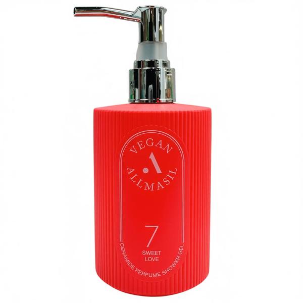 Гель для душа с ароматом мускуса и ириса AllMasil Vegan 7 Ceramide Perfume Shower Gel Sweet Love 300 мл