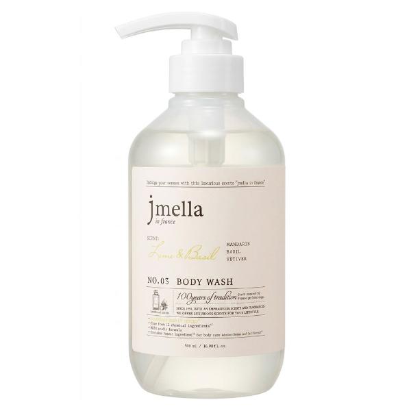 Слабокислотный парфюмированный гель для душа с лаймом и базиликом Jmella N0.03 In France Lime & Basil Body Wash 500 мл
