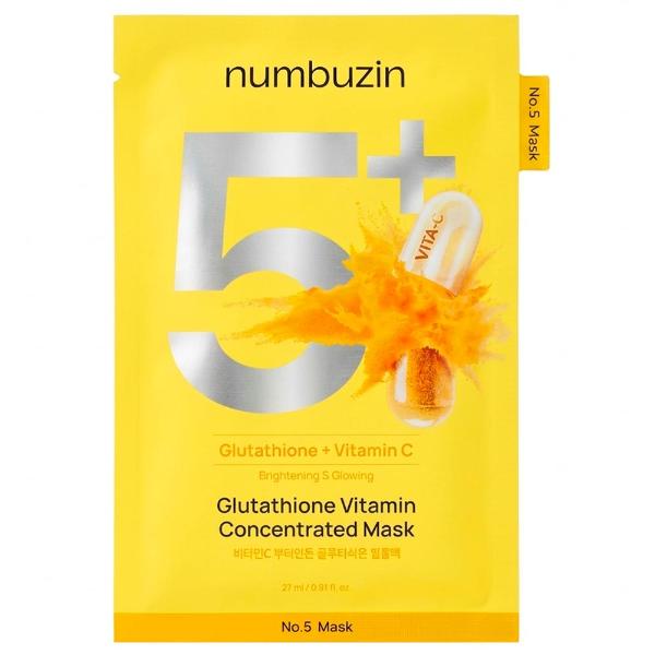 Осветляющая тканевая маска Numbuzin No.5 Vitamin Spotlight Sheet Mask 27 мл