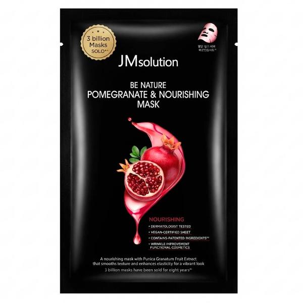 Питательная тканевая маска для лица с экстрактом граната JMsolution Be Nature Pomegranate Nourishing Mask 24 мл