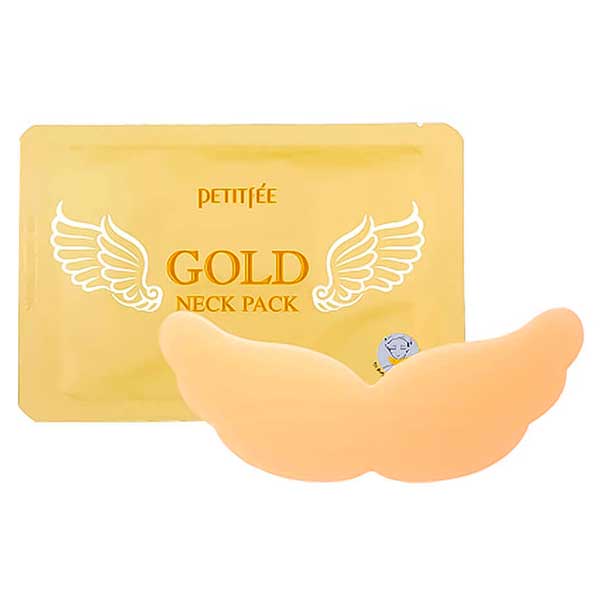 Антивозрастная гидрогелевая патч-маска для шеи с частицами золота Petitfee Gold Neck Pack 10 г
