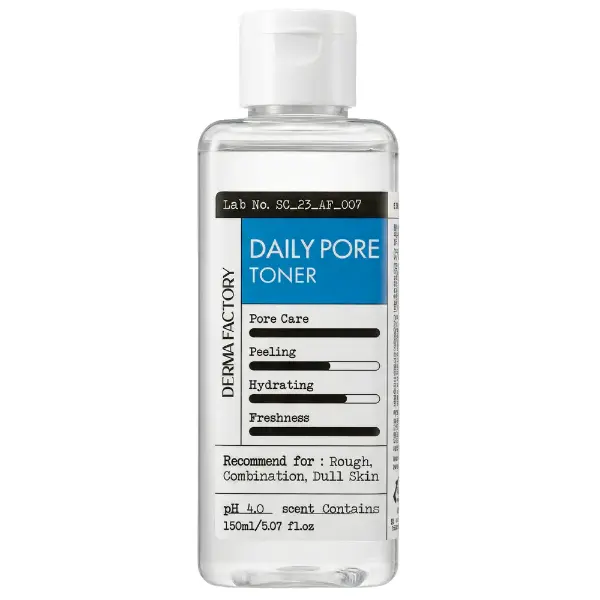 Отшелушивающее средство-тонер для лица с AHA, BHA, PHA, LHA кислотами Derma Factory Daily Pore Toner 150 мл