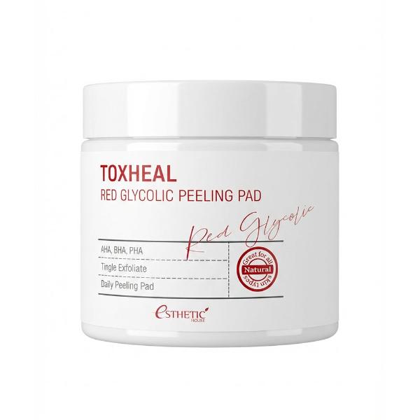 Пилинг-диски для лица с АНА и ВНА кислотами Esthetic House Toxheal Red Glycolic Peeling Pad 100 мл 100 шт
