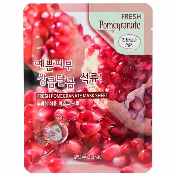 Тканевая маска с экстрактом граната 3W CLINIC Fresh Pomegranate Mask Sheet 23 мл