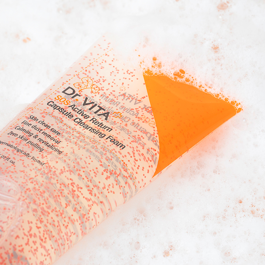 Успокаивающая пенка для лица Dr.Vita SOS Active Return Capsule Cleansing Foam 150 мл