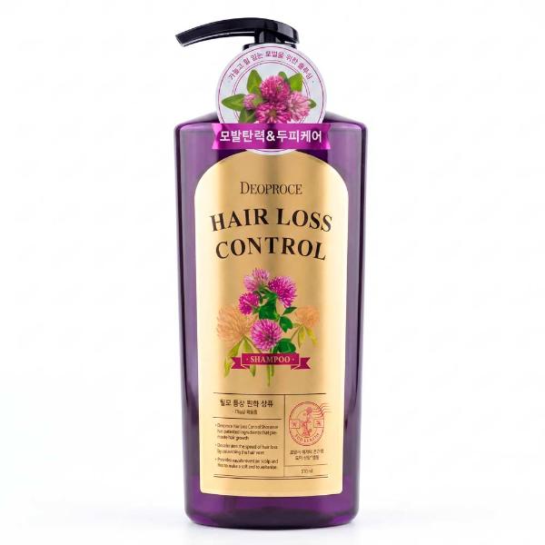 Слабокислотный шампунь от выпадения волос c красным клевером Deoproce Hair Loss Control Shampoo 510 мл