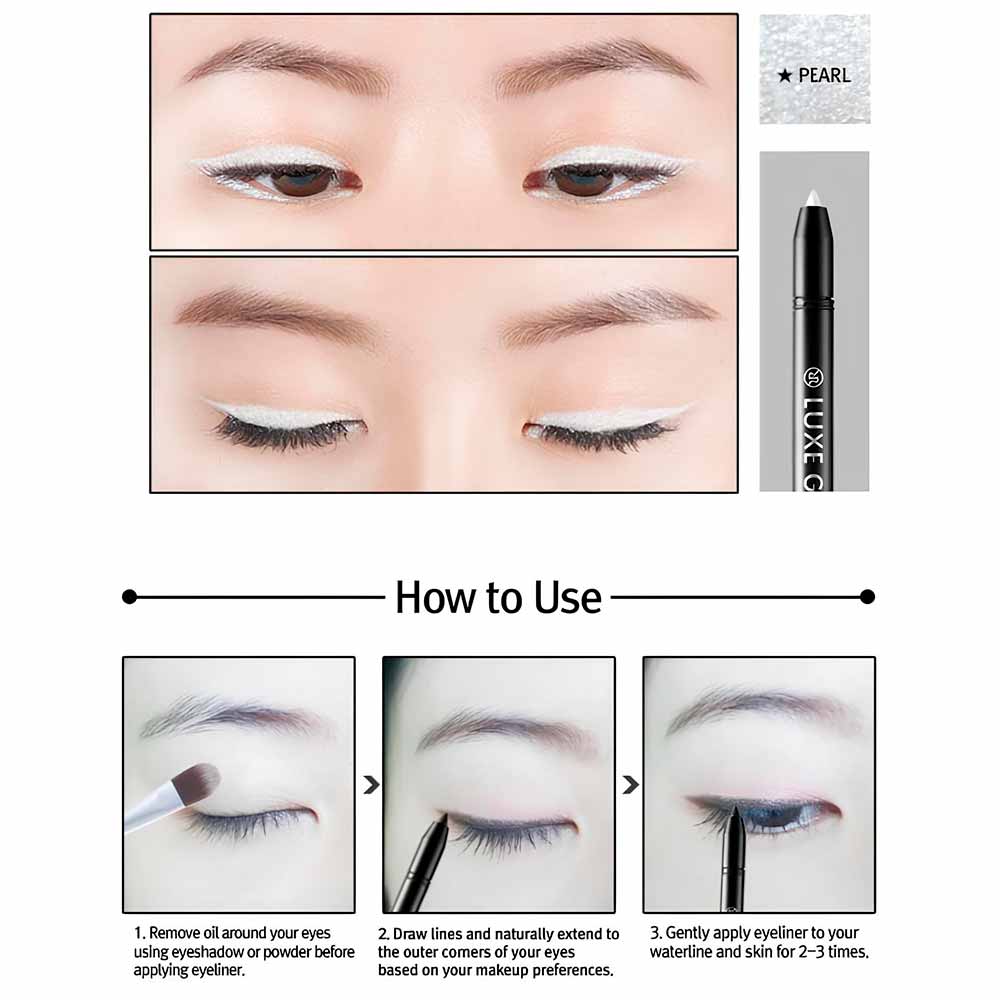 Карандаш для глаз гелевый RiRe Luxe Gel Eyeliner 10 White Pearl 0,5 г
