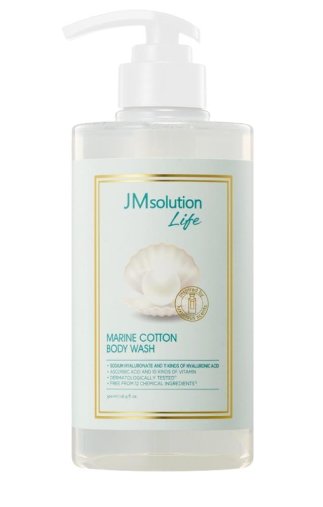 Гель для душа с экстрактом жемчуга и комплексом кислот AHA BHA PHA LHA JMSolution Life Marine Cotton Body Wash 500 мл