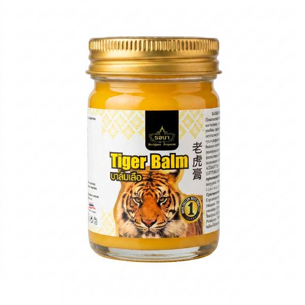 Бальзам для тела тигровый от боли в мышцах и суставах Rochjana Tiger Balm Yellow 50 г