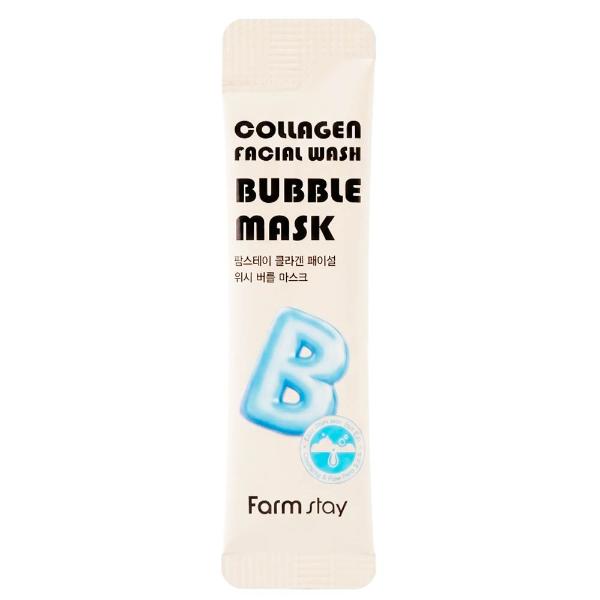 Пузырьковая маска для лица с коллагеном FarmStay Collagen Facial Wash Bubble Mask 5 мл