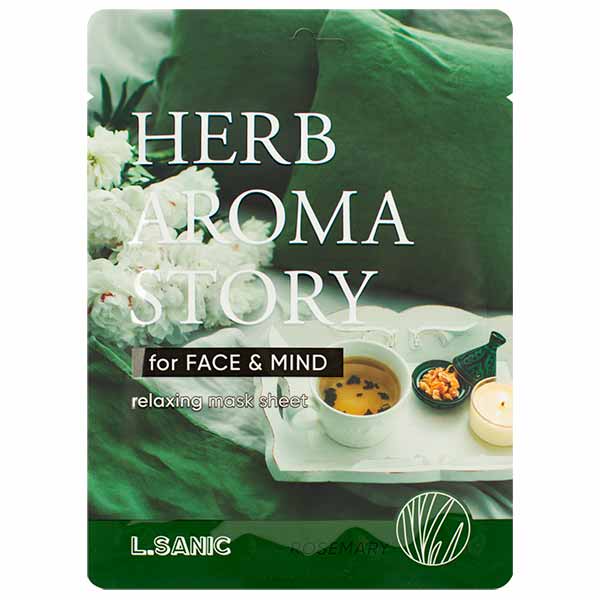 Тканевая маска с экстрактом розмарина, эффект ароматерапии L.SANIC Herb Aroma Story Rosemary Relaxing Mask Sheet 25 мл
