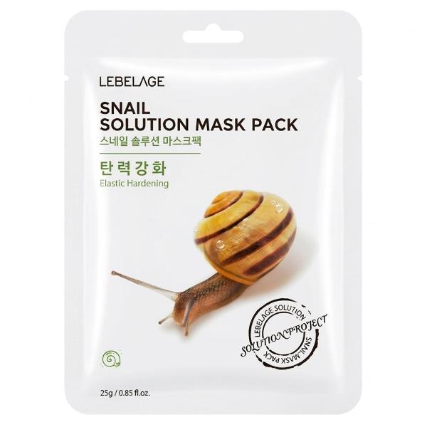 Тканевая маска для лица с муцином улитки LEBELAGE Snail Solution Mask Pack 25 г