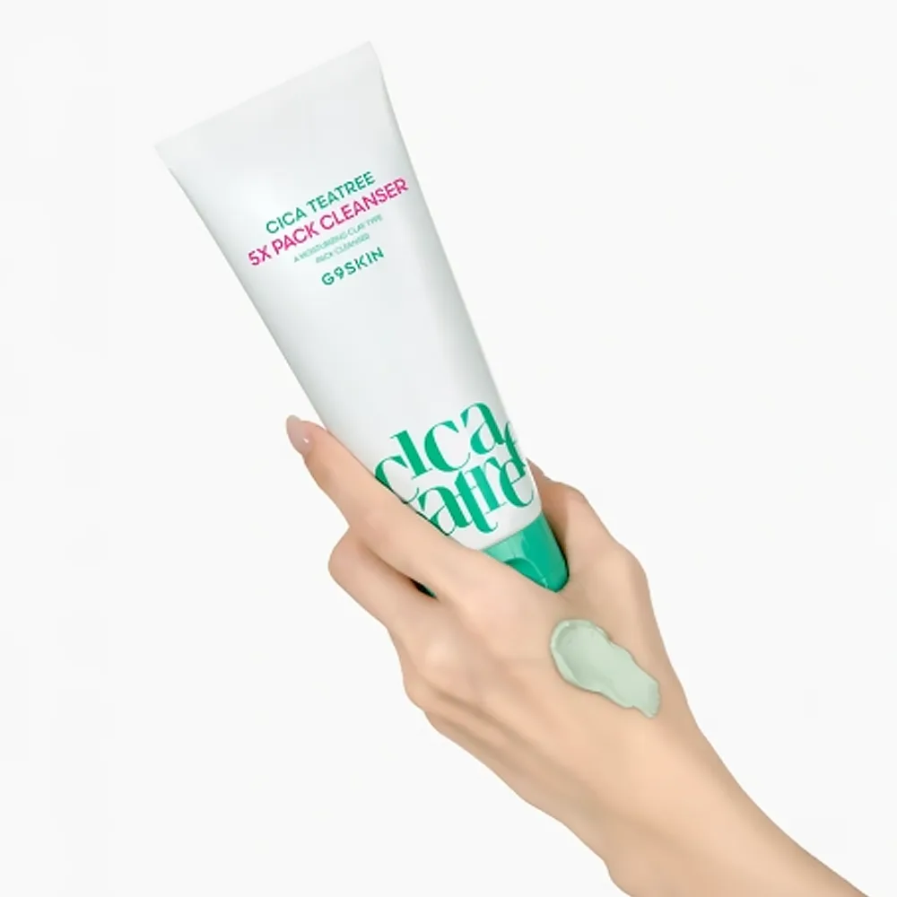 Очищающая пенка для умывания с AHA, BHA, PHA, LHA кислотами G9Skin Cica Teatree 5X Pack Cleanser 150 мл