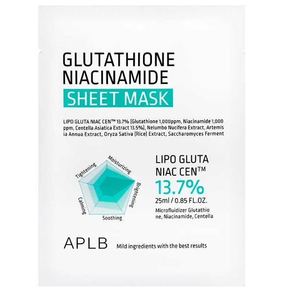 Восстанавливающая тканевая маска с глутатионом и ниацинамидом APLB Glutathione Niacinamide Sheet Mask 25 мл