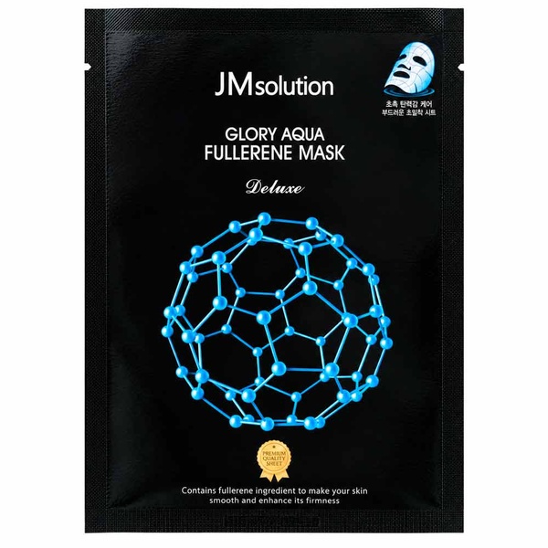 Антивозрастная тканевая маска для лица с фуллереном и пептидами JMsolution Glory Aqua Fullerene Mask Deluxe 35 мл