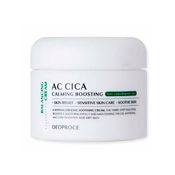 Успокаивающий гипоаллергенный крем с экстрактом центеллы Deoproce Ac Cica Calming Boosting Balancing Cream 50 г