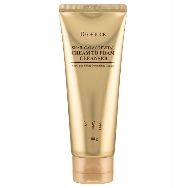 Очищающая пенка для умывания с муцином улитки Deoproce Snail Galac Revital Cream To Foam Cleanser 100 г