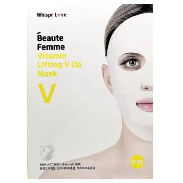 Укрепляющая тканевая маска с витаминным комплексом Whispr love Beaute Femme Vitamin Lifting V Up Mask 40 мл
