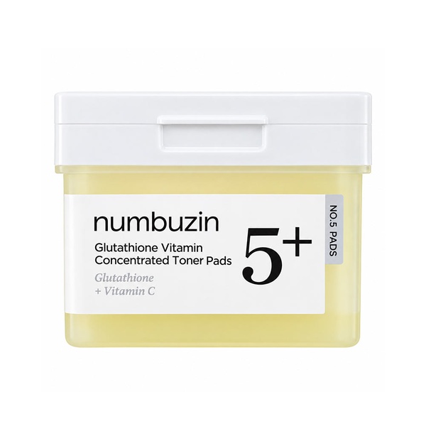 Осветляющие витаминные диски-пэды с ниацинамидом Numbuzin No.5 Glutathione Vitamin Concentrated Toner Pads 70 шт 180 мл