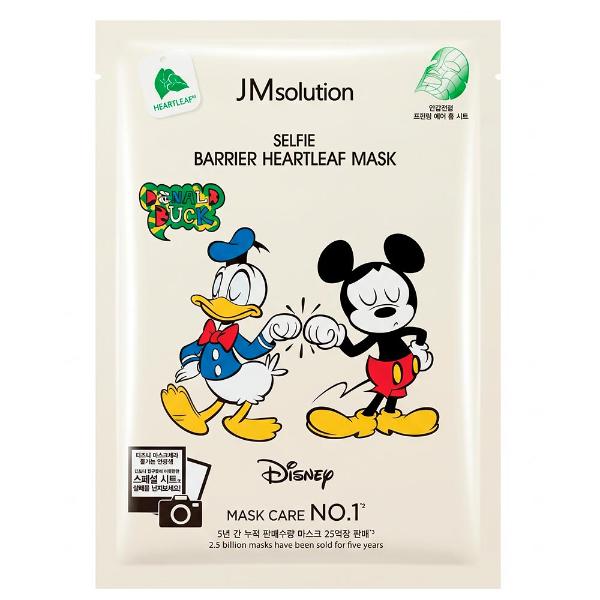 Успокаивающая тканевая маска для лица с экстрактом хауттюйнии JMsolution Disney Collection Selfie Barrier Heartleaf Mask 30 мл