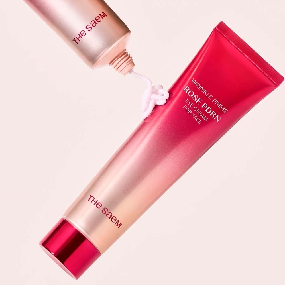 Крем для век и лица с ПДРН розы The Saem Wrinkle Prime Rose PDRN Eye Cream For Face 100 мл